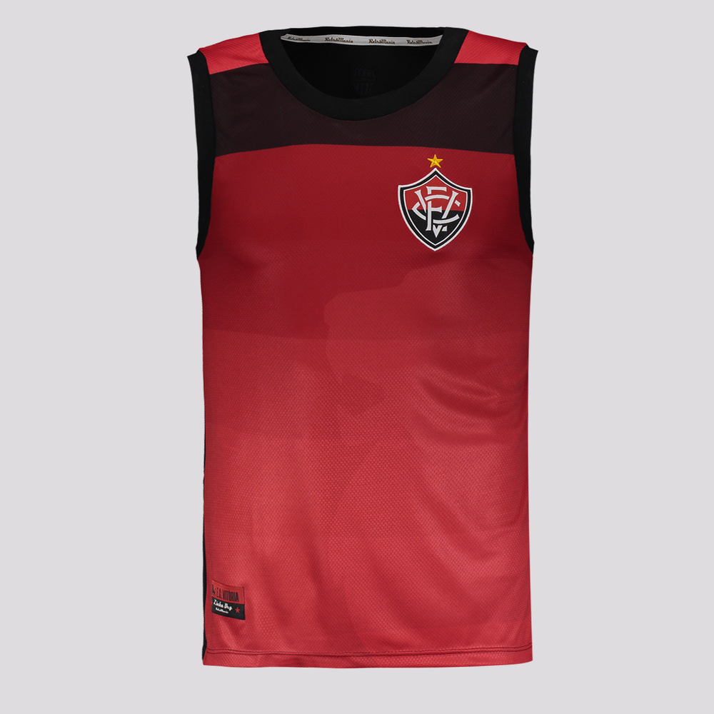 Regata Vitória Away Preta e Vermelha Regata Vitória Away Preta e Vermelha