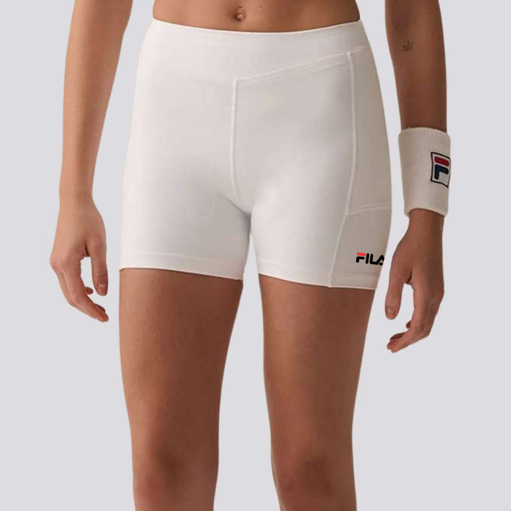 Shorts Fila Tennis Basic Feminino Branco Shorts Fila Tennis Basic Feminino Branco