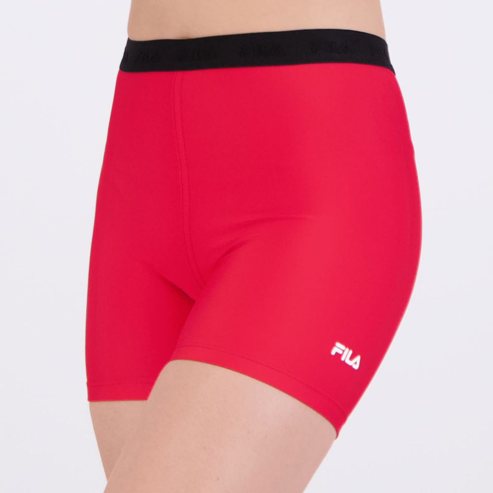 Shorts Fila Train Elastic V Feminino Vermelho Shorts Fila Train Elastic V Feminino Vermelho