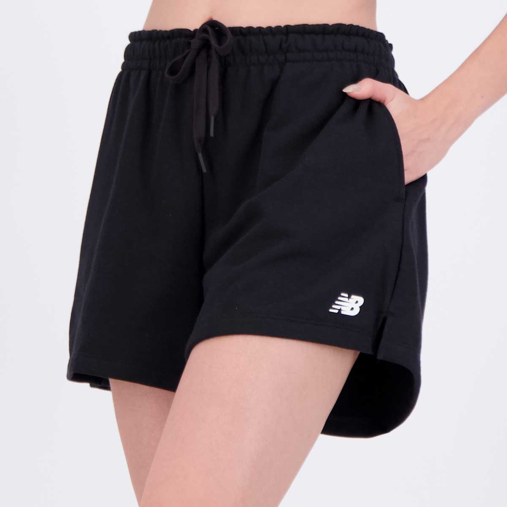 Shorts New Balance Small Logo Feminino Preto Shorts New Balance Small Logo Feminino Preto