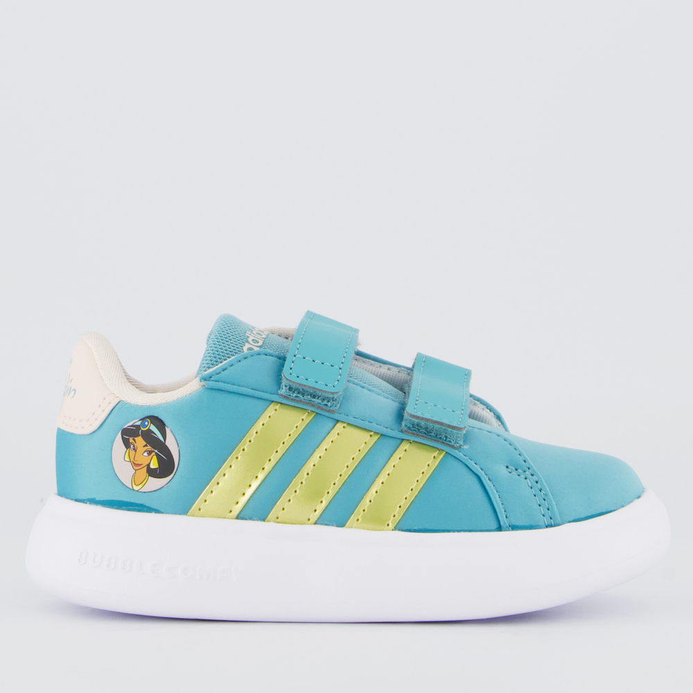 Tênis Adidas Grand Court Disney Jasmine Infantil Verde