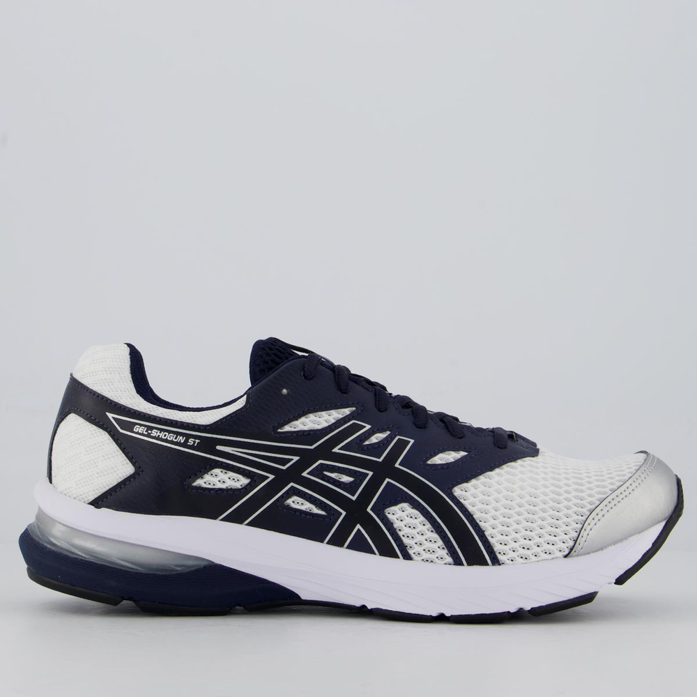 Tênis Asics Gel Shogun ST Branco e Marinho Tênis Asics Gel Shogun ST Branco e Marinho