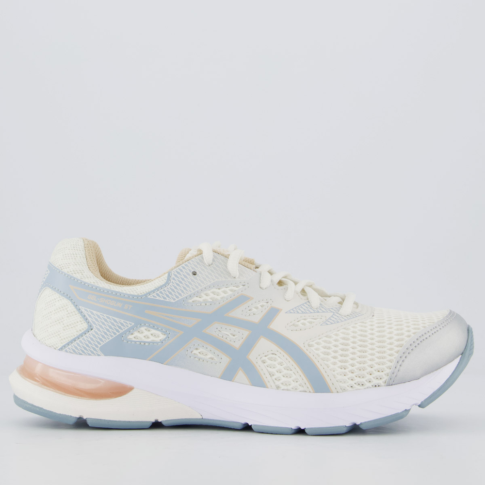 Tênis Asics Gel Shogun ST Feminino Off White e Prata