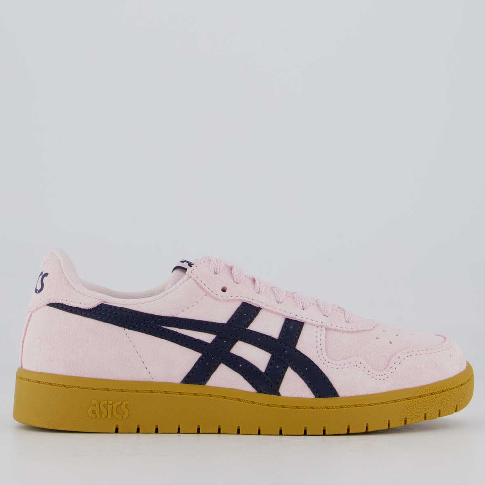 Tênis Asics Japan S Camurça Feminino Rosa Claro e Preto