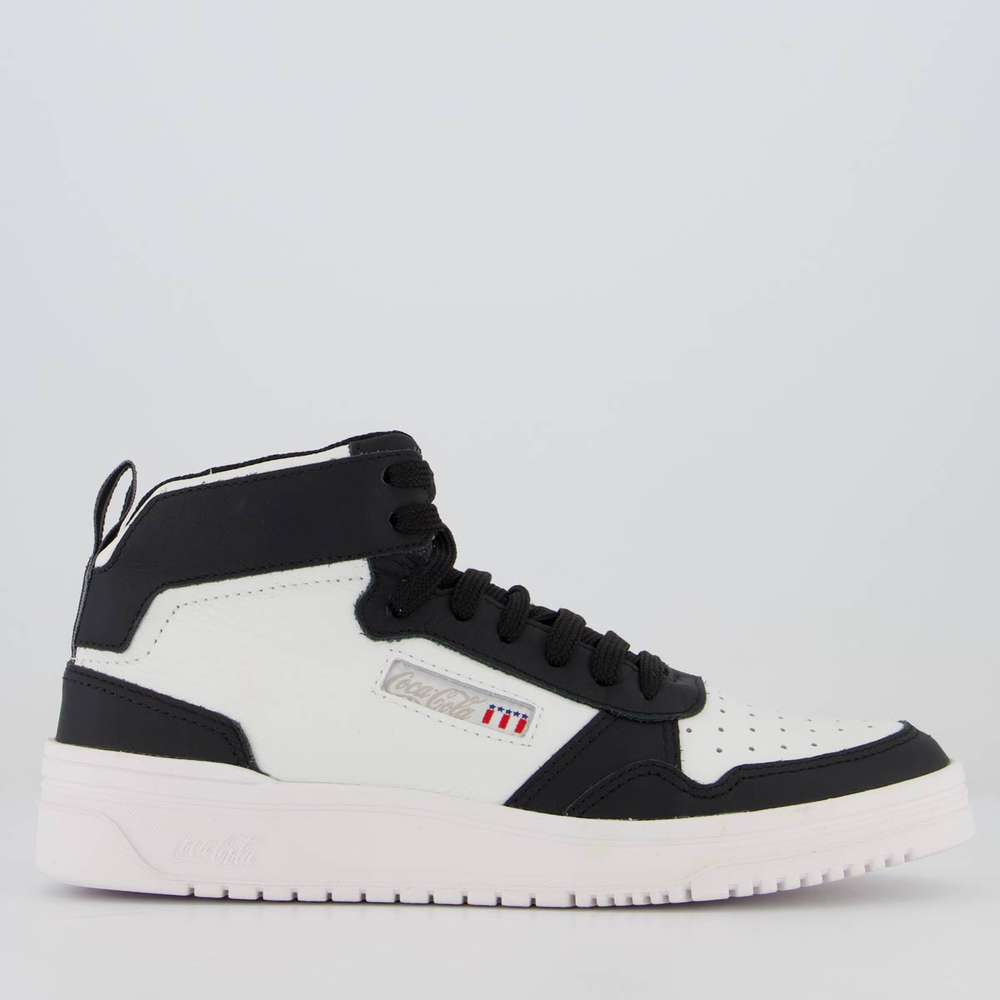 Tênis Coca Cola March Ray Hi Feminino Preto e Branco