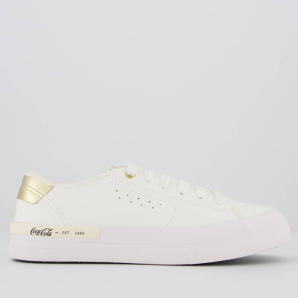 Tênis Coca Cola Siena Town Feminino Branco e Dourado