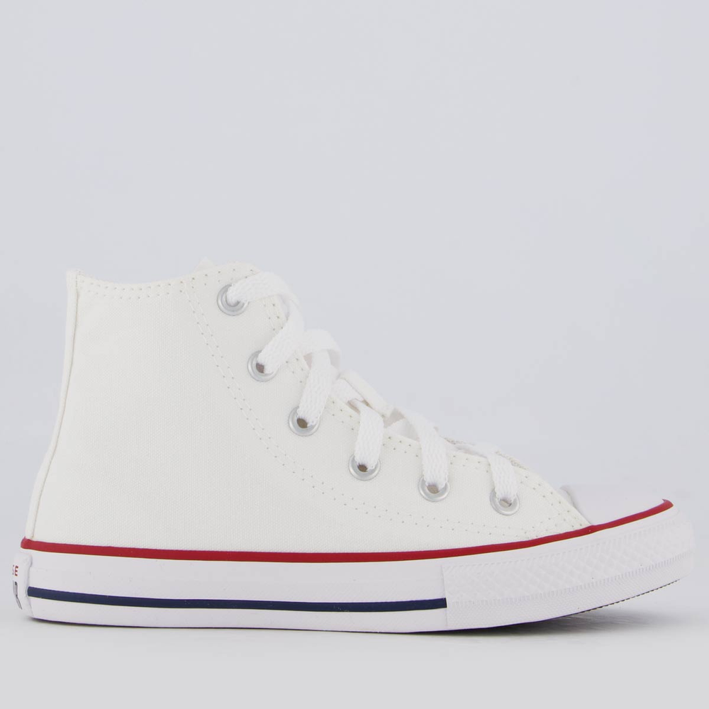 Tênis Converse All Star Chuck Taylor Cano Alto Infantil Branco Tênis Converse All Star Chuck Taylor Cano Alto Infantil Branco
