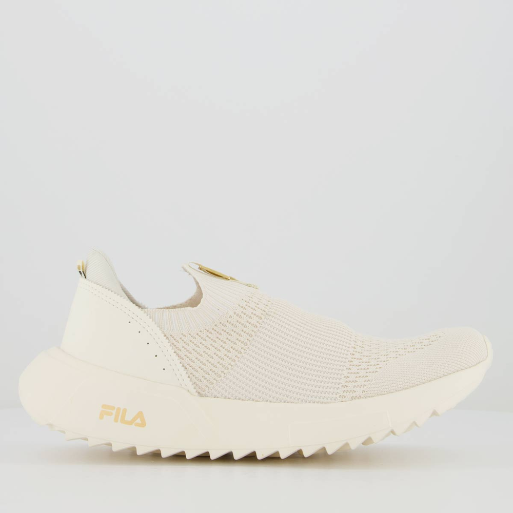 Tênis Fila Calzini II Feminino Bege e Dourado