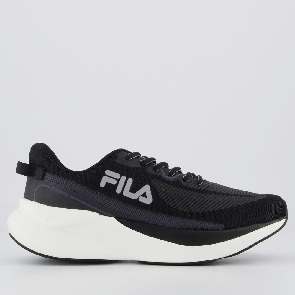 Tenis Fila Striker Feminino Preto e Azul Tenis Fila Striker Feminino Preto e Azul