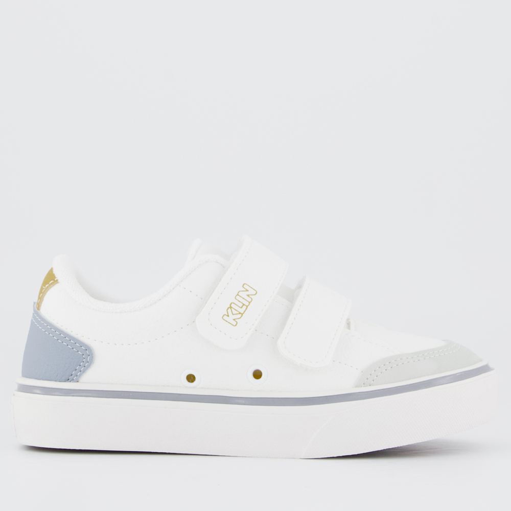 Tênis Klin Freestyle Mini Sem Cadarço Infantil Branco e Azul