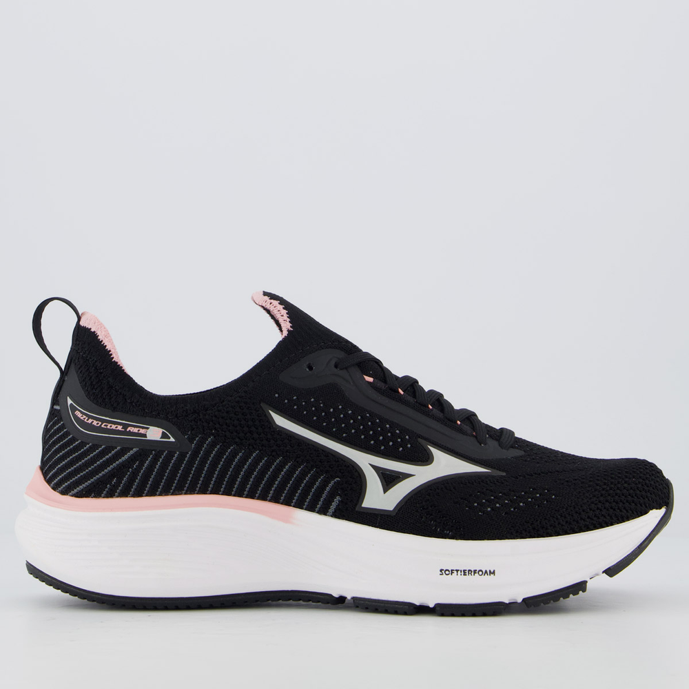Tênis Mizuno Cool Ride 3 Feminino Preto e Rosa