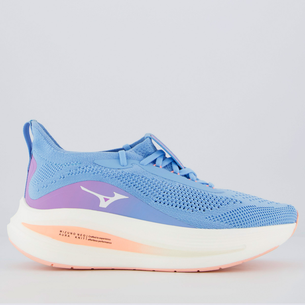 Tênis Mizuno Neo Aura Knit Feminino Azul Claro Tênis Mizuno Neo Aura Knit Feminino Azul Claro