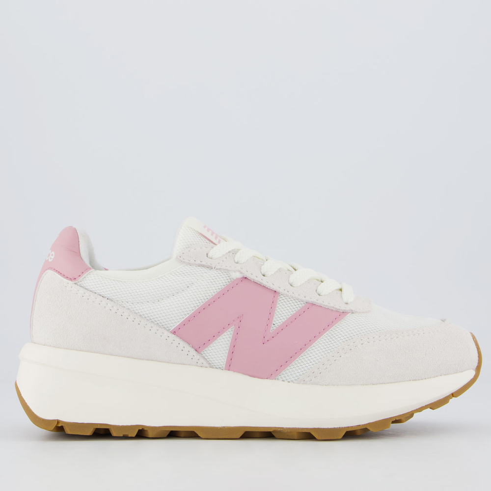 Tênis New Balance 370 V1 Feminino Off-White e Rosa Tênis New Balance 370 V1 Feminino Off-White e Rosa