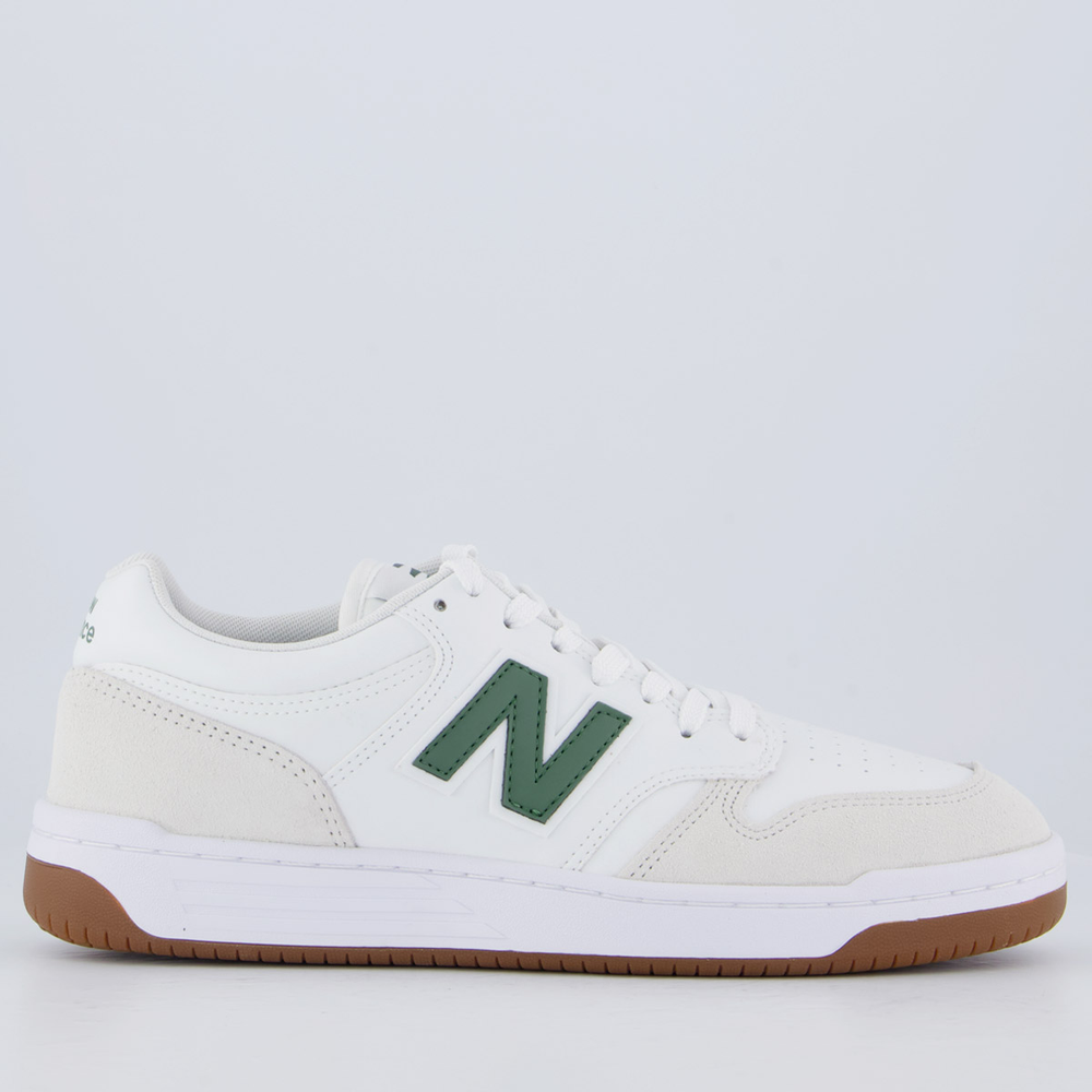 Tênis New Balance 480 Low Feminino Branco e Verde Tênis New Balance 480 Low Feminino Branco e Verde