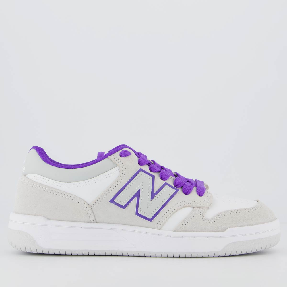 Tênis New Balance 480 Low Feminino Cinza e Roxo Tênis New Balance 480 Low Feminino Cinza e Roxo