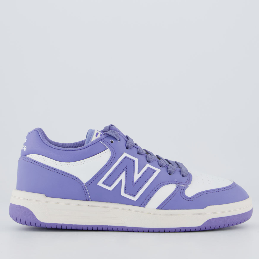 Tênis New Balance 480 Low Feminino Lilás e Branco Tênis New Balance 480 Low Feminino Lilás e Branco
