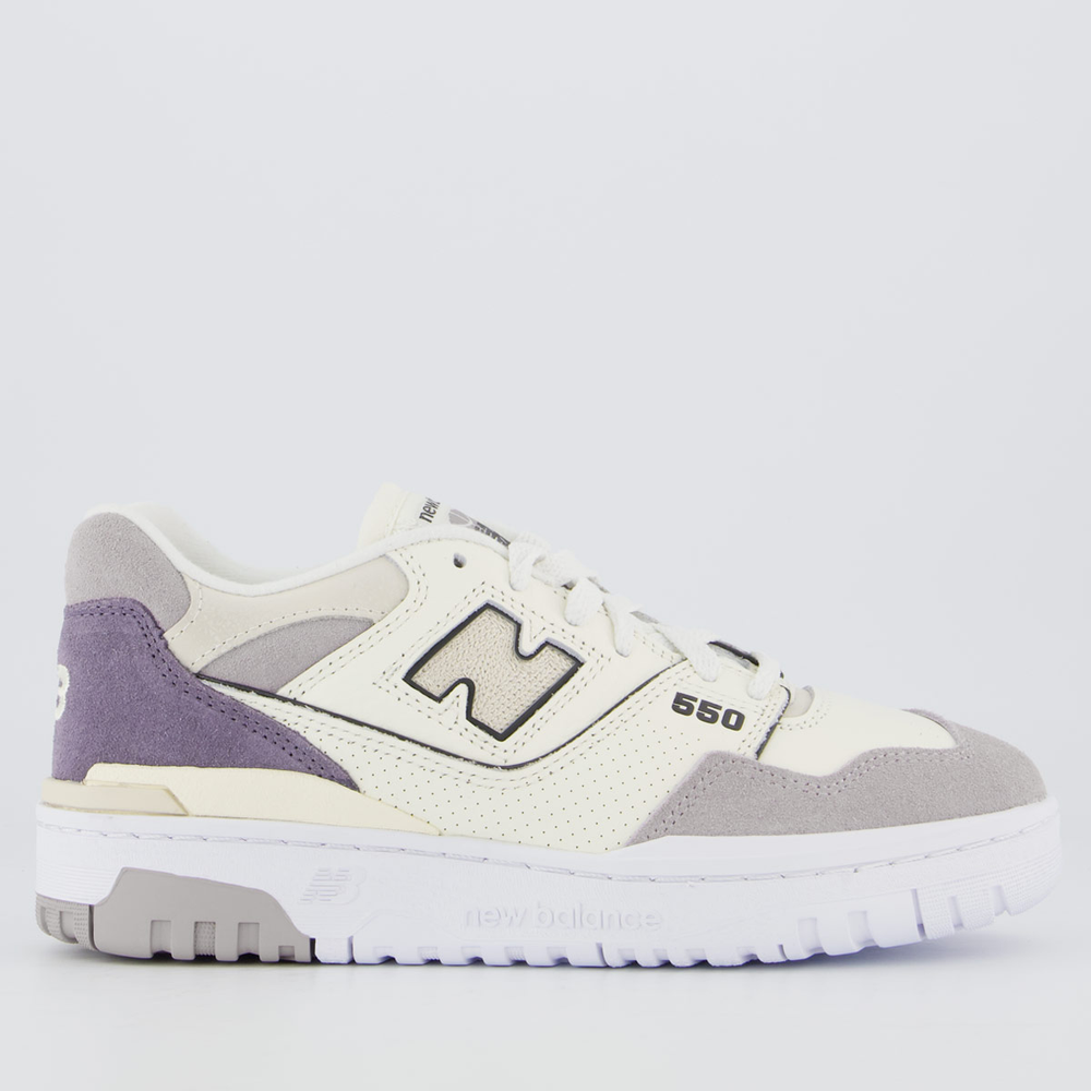 Tênis New Balance 550 Feminino Off-White e Cinza Tênis New Balance 550 Feminino Off-White e Cinza