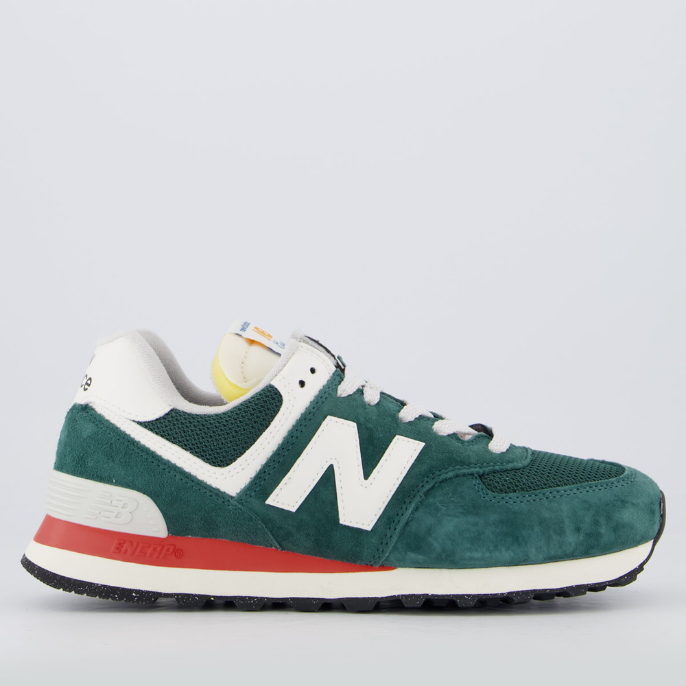 Tênis New Balance 574 V2 Verde e Laranja
