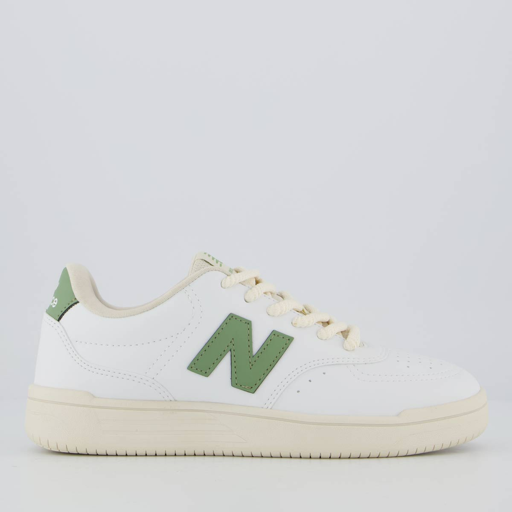 Tênis New Balance BB80 Feminino Branco e Verde Tênis New Balance BB80 Feminino Branco e Verde