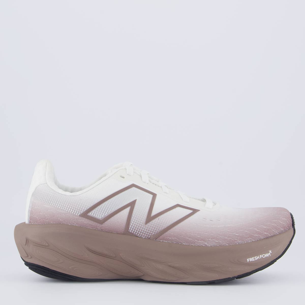 Tênis New Balance Fresh Foam X 1080 V14 Feminino Branco e Marrom