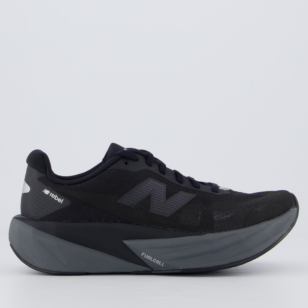 Tênis New Balance Fuelcell Rebel V5 Feminino Cinza e Preto Tênis New Balance Fuelcell Rebel V5 Feminino Cinza e Preto