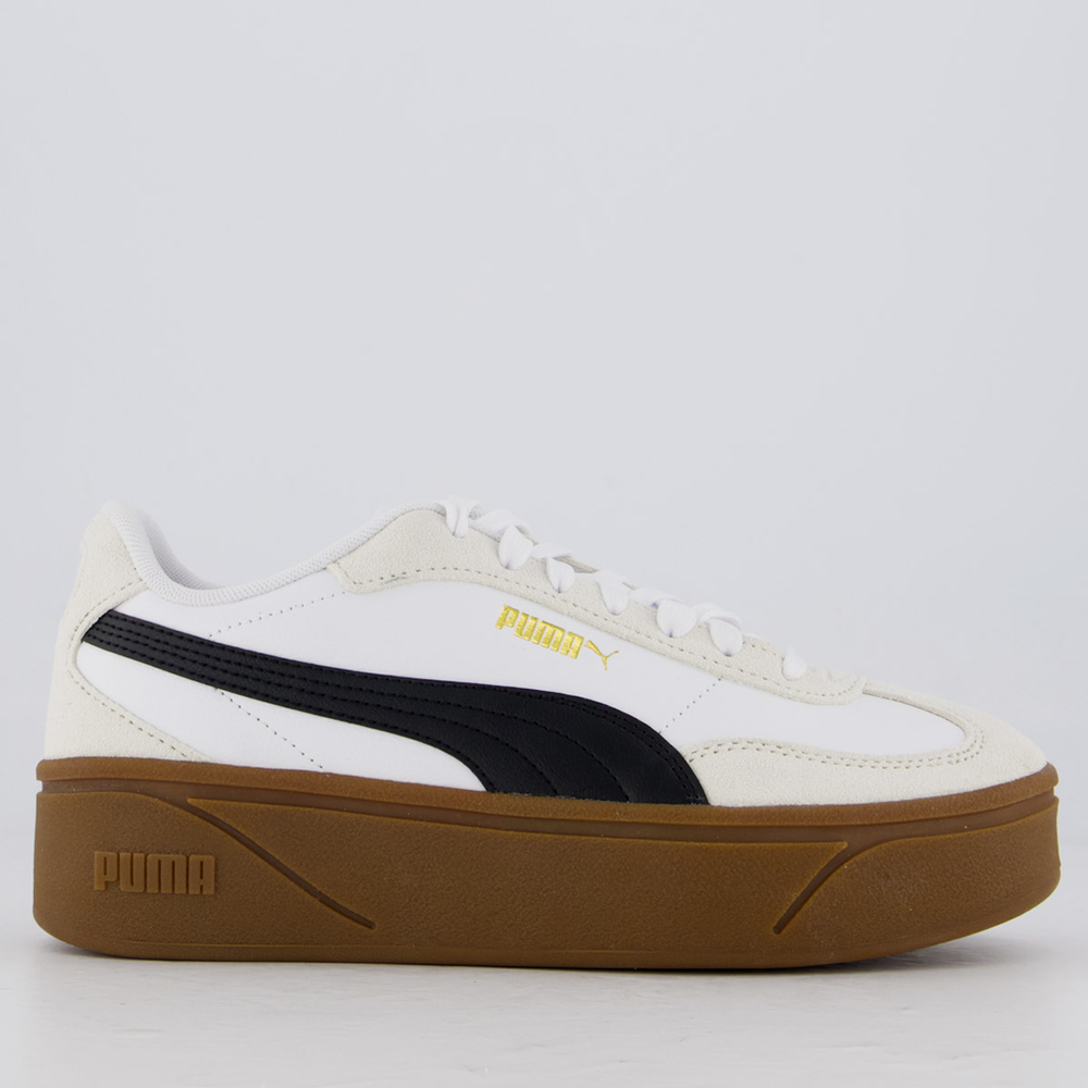 Tênis Puma Club II Era Plataforma Feminino Branco e Cinza Tênis Puma Club II Era Plataforma Feminino Branco e Cinza