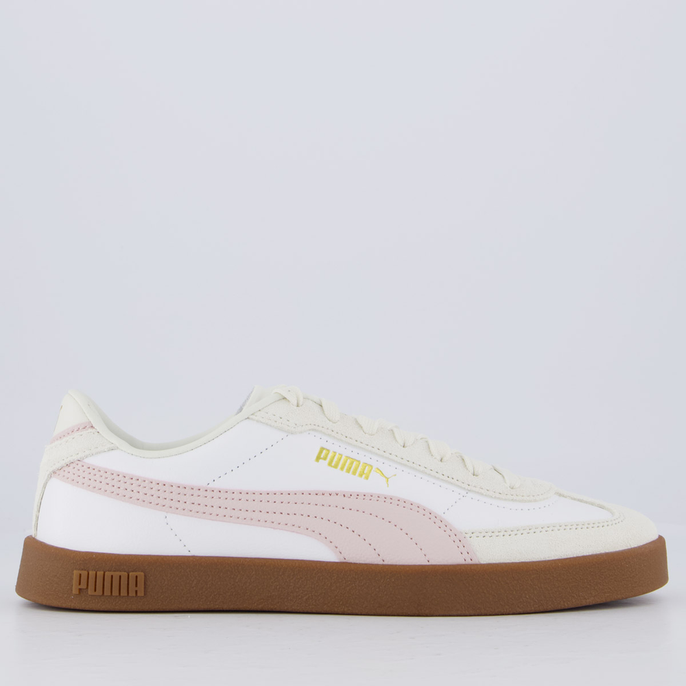 Tênis Puma Club II Feminino Branco e Rosa Tênis Puma Club II Feminino Branco e Rosa