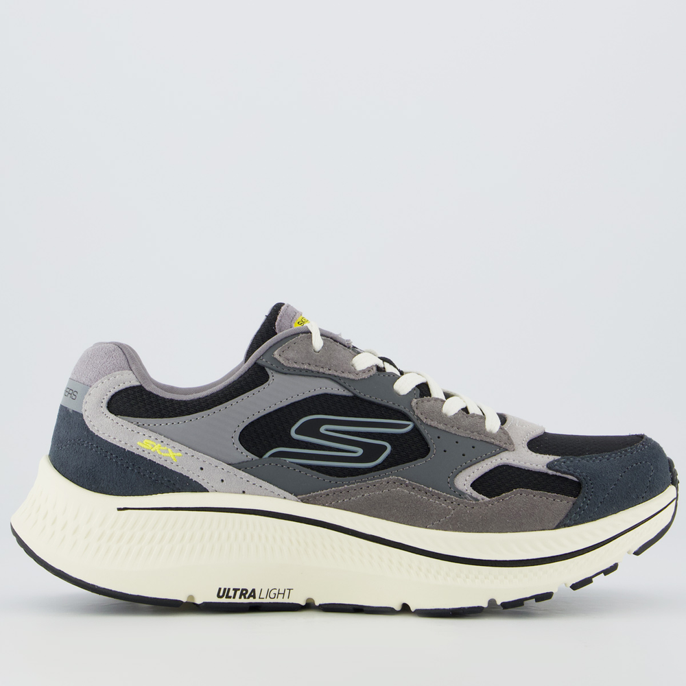 Tênis Skechers Go Run Consistent Retro Preto Tênis Skechers Go Run Consistent Retro Preto
