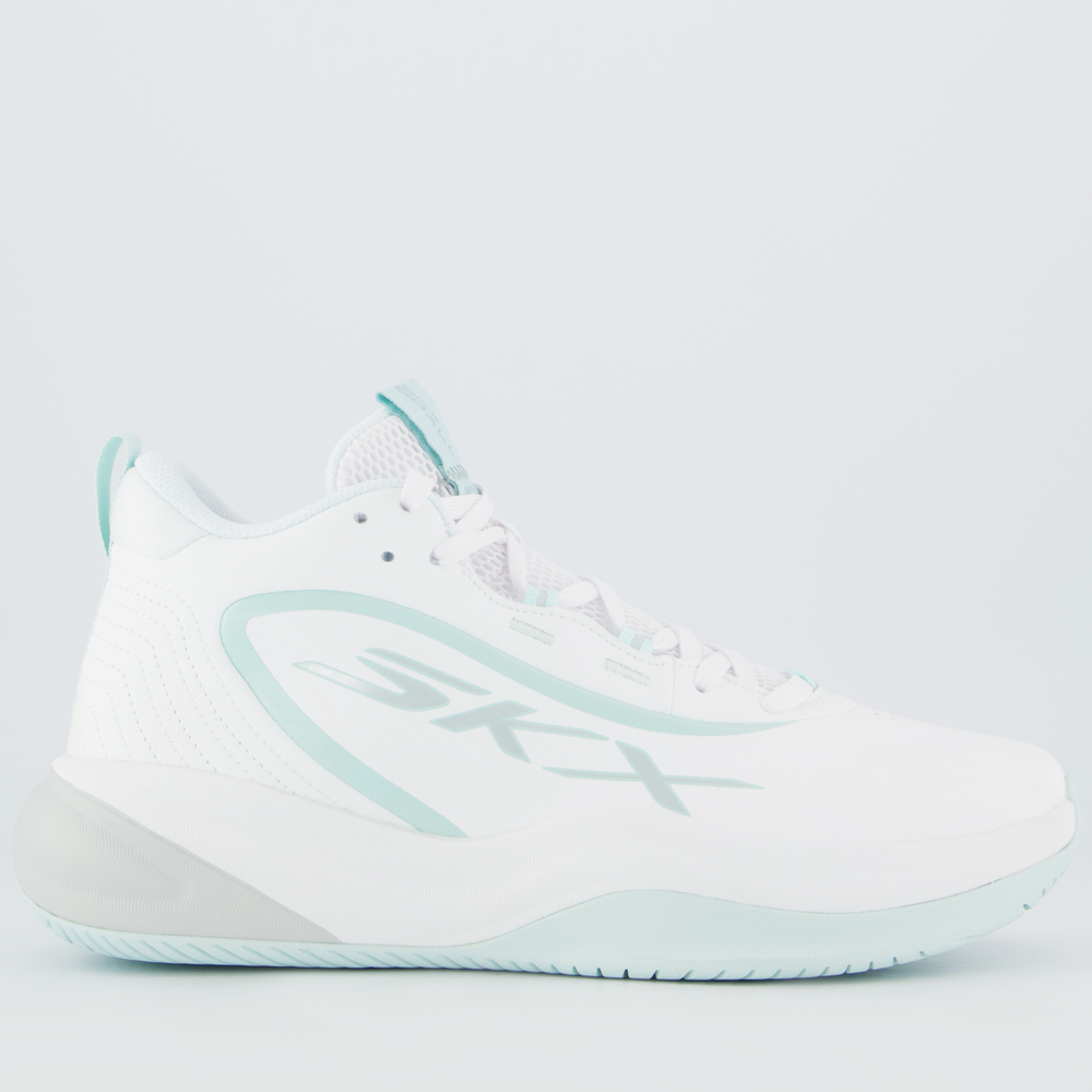 Tênis Skechers SKX League Branco e Azul Claro