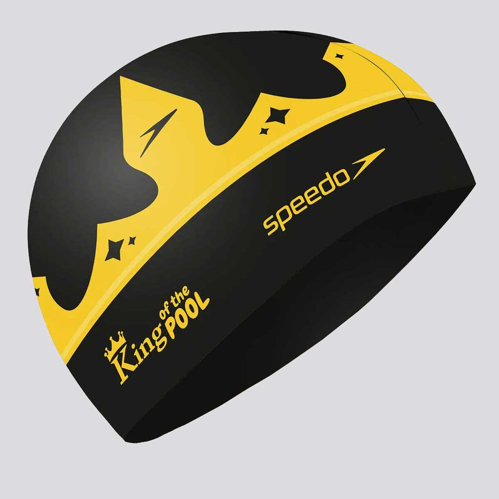 Touca de Natação Speedo Kingdom Infantil Preta e Amarela Touca de Natação Speedo Kingdom Infantil Preta e Amarela