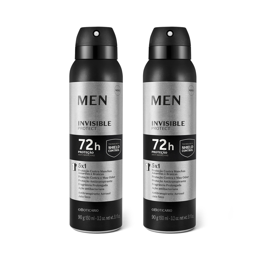 Combo Antitranspirante Aerosol Jato Seco Men Invisible Protect (2 itens)