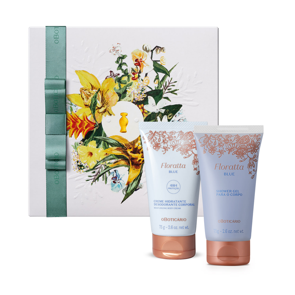 Combo Dia Das Mães Floratta Blue: Shower Blue 75g + Creme Corporal 75g + Caixa de Presente Combo Dia Das Mães Floratta Blue: Shower Blue 75g + Creme Corporal 75g + Caixa de Presente