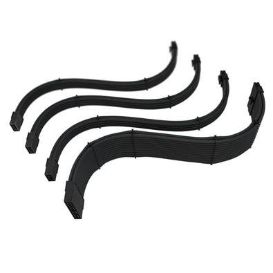 Cabo Extensor de Fonte Sleeved Rise Mode, 4 em 1, 1x 24p ATX, 1x 4+4p CPU, 2x 6+2p PCIe, Preto - RM-SL-FB Cabo Extensor de Fonte Sleeved Rise Mode, 4 em 1, 1x 24p ATX, 1x 4+4p CPU, 2x 6+2p PCIe, Preto - RM-SL-FB