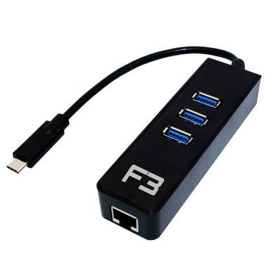 HUB USB 3.0 e RJ45, F3, 3 Portas, 10/100/1000Mbps - JC-TYC-R03 HUB USB 3.0 e RJ45, F3, 3 Portas, 10/100/1000Mbps - JC-TYC-R03
