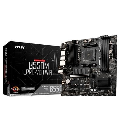 Placa-Mãe MSI B550M Pro-VDH WiFi, AMD AM4, mATX, DDR4, Preto - B550M PRO-VDH WIFI Placa-Mãe MSI B550M Pro-VDH WiFi, AMD AM4, mATX, DDR4, Preto - B550M PRO-VDH WIFI
