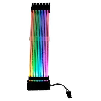 Cabo Extensor de Fonte Sleeved Rise Mode Aura, 24p ATX, ARGB, Preto - RM-SL-RGB Cabo Extensor de Fonte Sleeved Rise Mode Aura, 24p ATX, ARGB, Preto - RM-SL-RGB