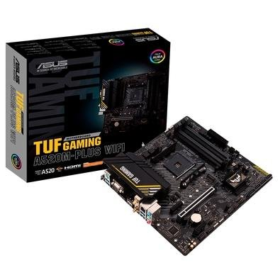 Placa-Mãe ASUS TUF GAMING A520M-PLUS WIFI, AMD AM4, RGB, mATX, DDR4, Preto - 90MB17F0-M0EAY0 Placa-Mãe ASUS TUF GAMING A520M-PLUS WIFI, AMD AM4, RGB, mATX, DDR4, Preto - 90MB17F0-M0EAY0