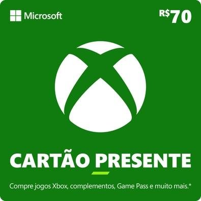 Gift Card Xbox: 70 Reais - Código Digital