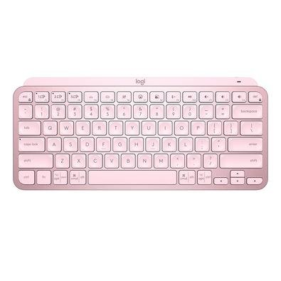 Teclado Sem Fio Logitech MX Keys Mini, Iluminação Smart, Bluetooth, USB, Easy-Switch, Recarregável, Rosa - 920-010507