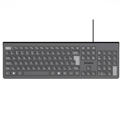 Teclado Soft Pcyes, USB, 2 Metros, ABNT2, Preto - PTOSF2AB Teclado Soft Pcyes, USB, 2 Metros, ABNT2, Preto - PTOSF2AB