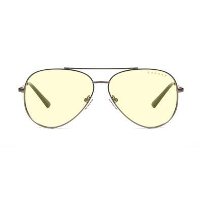 Óculos Gunnar Maverick com Filtro de Luz Azul, Âmbar Amarelo, Armação Gunmetal- MAV-05001