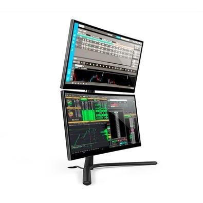 Suporte Vertical para 2 Monitores Até 28 Octoo Clipway 2W, Fixo ou Móvel, Preto - 9031 Suporte Vertical para 2 Monitores Até 28 Octoo Clipway 2W, Fixo ou Móvel, Preto - 9031