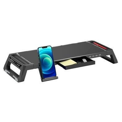 Suporte Base para Monitor C3Tech, Suporta Até 50kg Dobrado e 20kg Aberto, 4 Saídas USB 2.0, Preto - BM-100BK Suporte Base para Monitor C3Tech, Suporta Até 50kg Dobrado e 20kg Aberto, 4 Saídas USB 2.0, Preto - BM-100BK