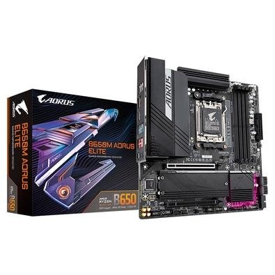 Placa-Mãe Gigabyte B650M Aorus Elite, AMD, Micro ATX, DDR5, Preto - B650M AORUS ELITE Placa-Mãe Gigabyte B650M Aorus Elite, AMD, Micro ATX, DDR5, Preto - B650M AORUS ELITE
