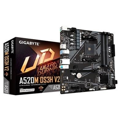 Placa-Mãe Gigabyte A520M DS3H V2, AMD, Micro ATX, DDR4, Preto - A520M DS3H V2 Placa-Mãe Gigabyte A520M DS3H V2, AMD, Micro ATX, DDR4, Preto - A520M DS3H V2