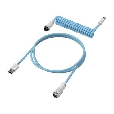 Cabo em Espiral para Teclado HyperX USB-C para USB-A, 1.20m, Azul - 6J680AA Cabo em Espiral para Teclado HyperX USB-C para USB-A, 1.20m, Azul - 6J680AA