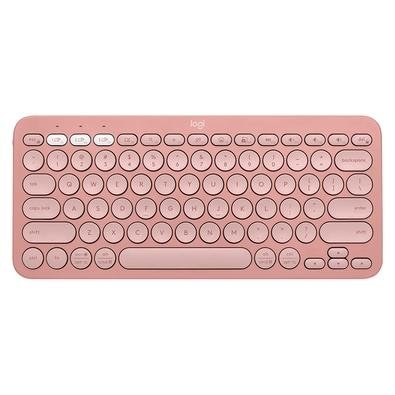 Teclado Sem Fio Logitech, Bluetooth e USB, Pebble Keys 2 K380s, Easy-Switch e Pilha Inclusa, Rosa - 920-011791