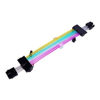 Cabo Extensor de Fonte Sleeved Rise Mode Aura, 6+2p PCIe GPU, ARGB, Preto - RM-SLV-01-FB-ARGB Cabo Extensor de Fonte Sleeved Rise Mode Aura, 6+2p PCIe GPU, ARGB, Preto - RM-SLV-01-FB-ARGB