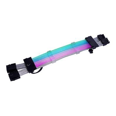 Cabo Extensor de Fonte Sleeved Rise Mode Aura, 2x 6+2p PCIe GPU, ARGB, Preto - RM-SLV-02-FB-ARGB Cabo Extensor de Fonte Sleeved Rise Mode Aura, 2x 6+2p PCIe GPU, ARGB, Preto - RM-SLV-02-FB-ARGB