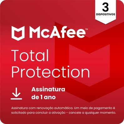 McAfee, Proteção para 3 Dispositivo, 1 Ano - MTP31BAM3RAAD McAfee, Proteção para 3 Dispositivo, 1 Ano - MTP31BAM3RAAD